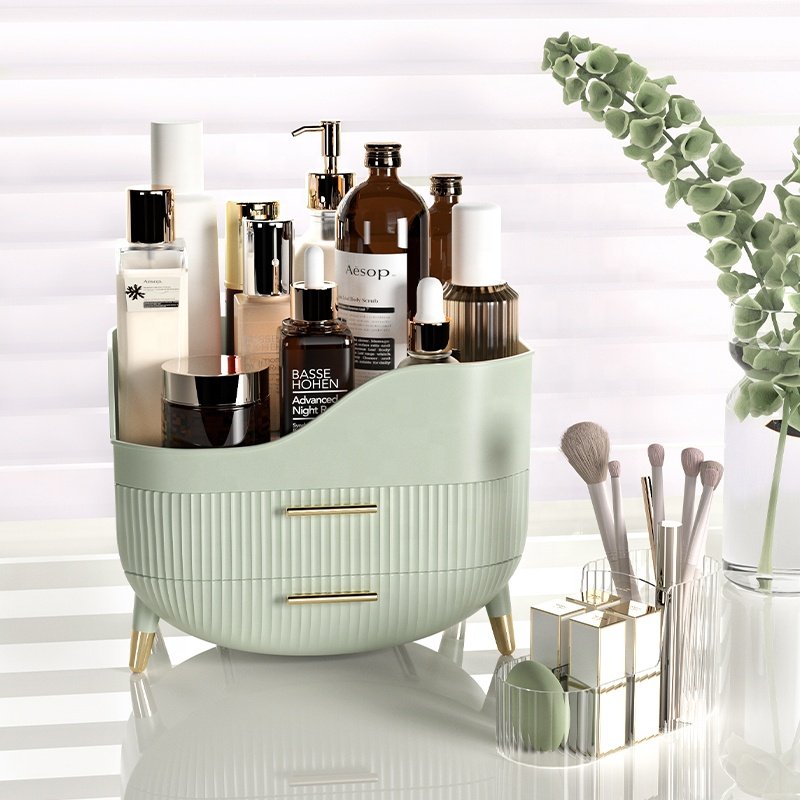 Movable Cosmetic Storage Box Makeup Storage Organiser Dressing Table Skincare Organizer Box with Handle