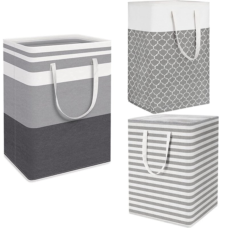 Collapsible Cotton Fabric Dirty Clothes Basket foldable laundry Bags baskets Clothes sundries storage box bag household items