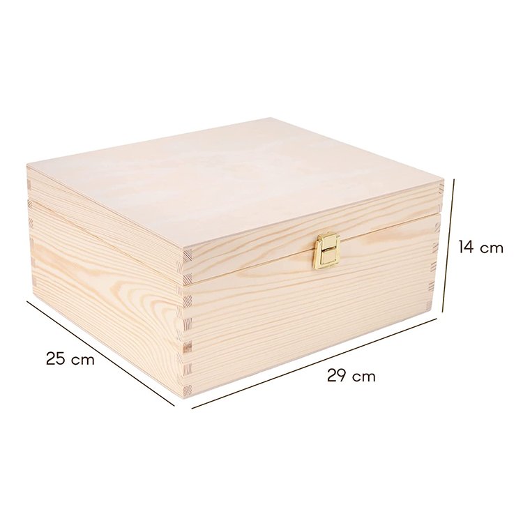 Modern and simple wooden box with metal lock and log color sundries storage storage boxes for bedrooms