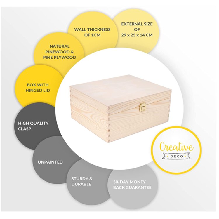 Modern and simple wooden box with metal lock and log color sundries storage storage boxes for bedrooms