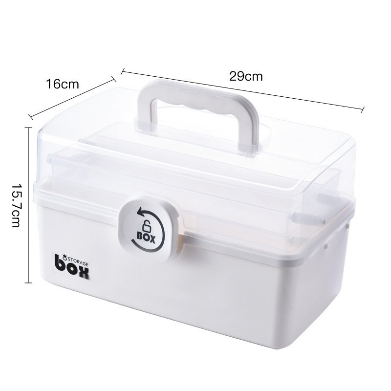 Portable Multi-Layer Plastic Medicine Storage Case Modern Rectangle Small Tool Box Hot Sale Detachable Family Packed Case