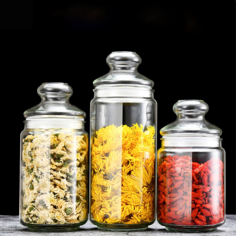 Storage Bottles Kitchen Cereals and Dry Food Storage Container Set Transparent PET Plastic with Screw Cap 1000pcs Cylinder Large