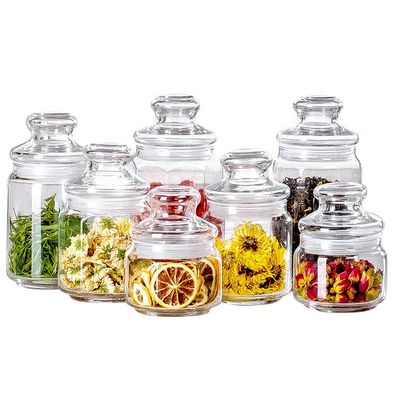 Storage Bottles Kitchen Cereals and Dry Food Storage Container Set Transparent PET Plastic with Screw Cap 1000pcs Cylinder Large