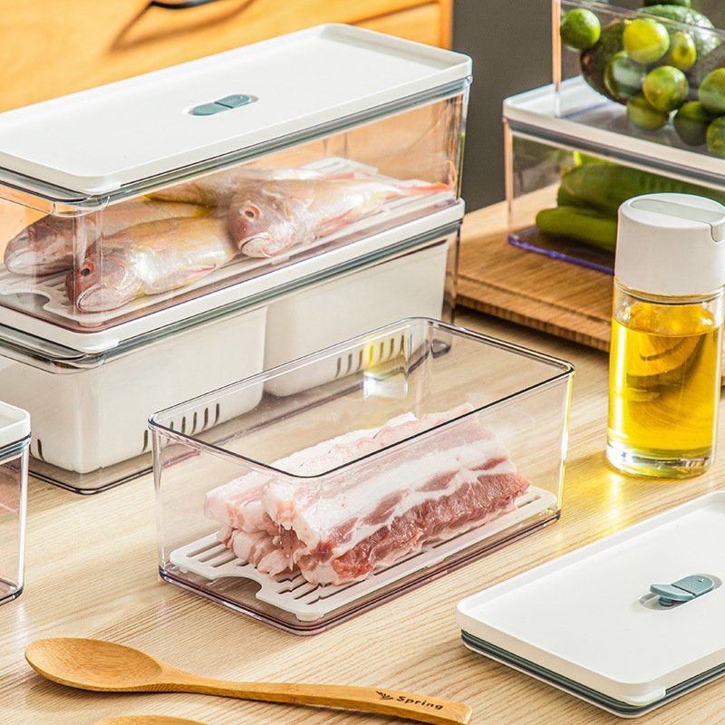 Modern Transparent Simple Refrigerator Storage Box Wholesale Food Grade Storage Box Moisture Food Preservation Storage Box