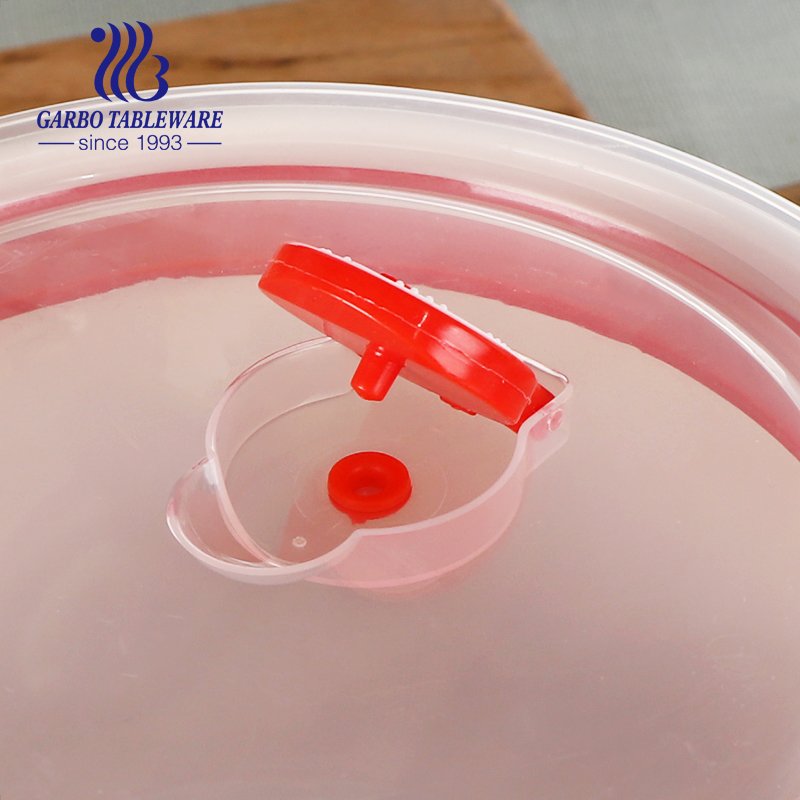 wholesale cheap ceramic food storage container OEM decor 3pcs crisper white porcelain Serving bowl set with plastic lid