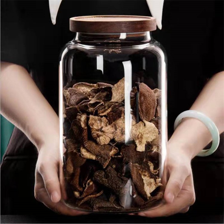 With Acacia Canisters Food Storage Jar Containers Kitchen Glass Wide Mouth Big Glass Wood Lid Cover Multifunction CLASSIC