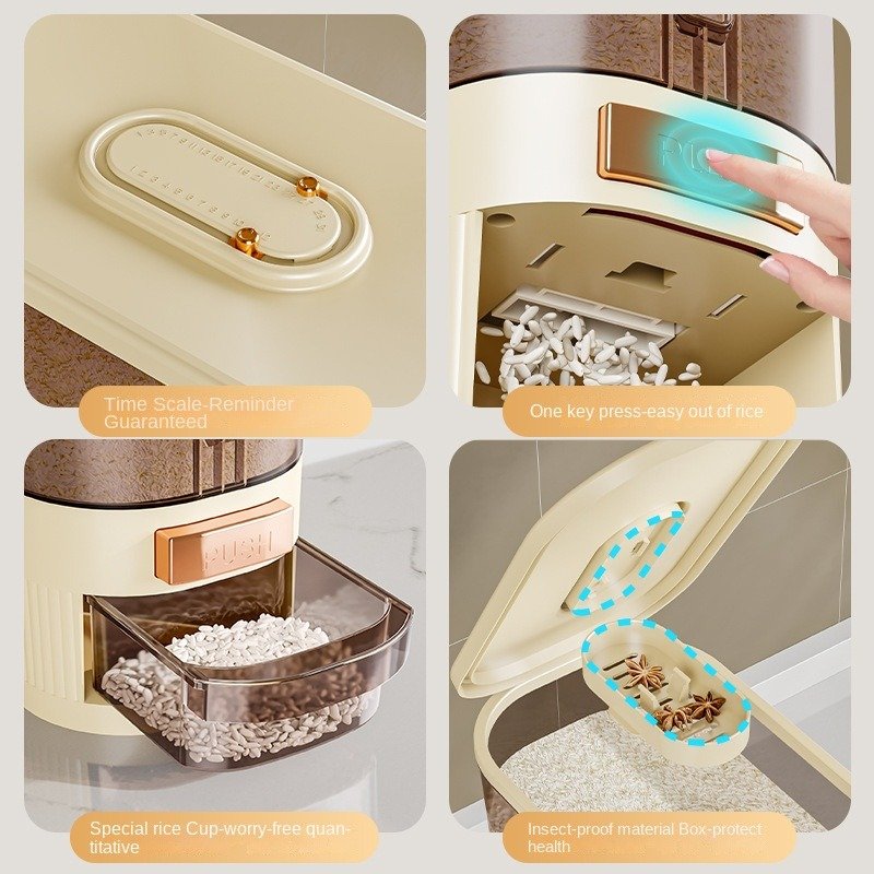 Wholesale Food-Grade Moisture-Proof Rice Jar Storage Box Storage for Grains Miscellaneous Foods Barrels
