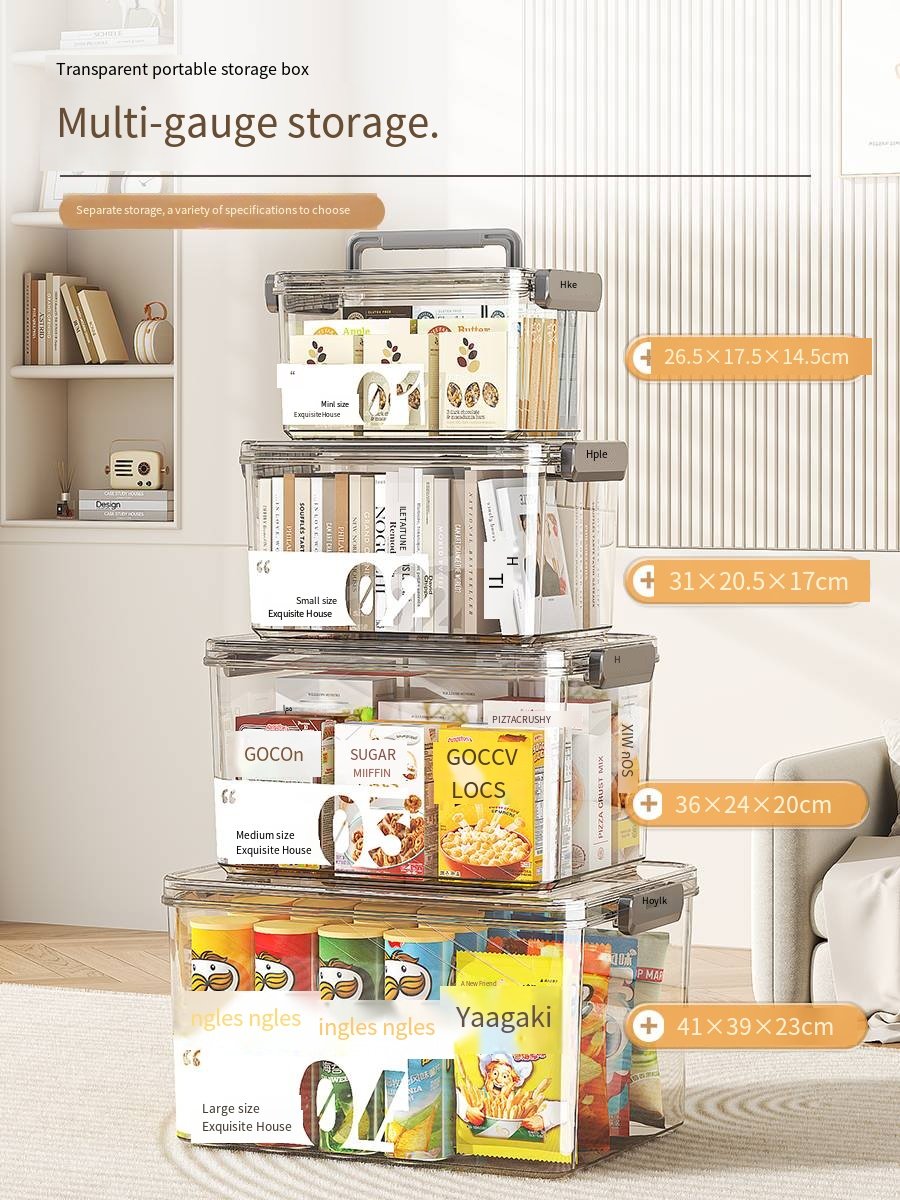 storage box Storage box Transparent sundries toy storage box Large organizing bin