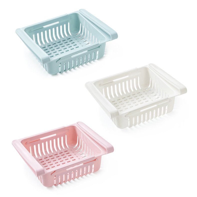 Factory Wholesale New style Scalable Refrigerator drawer sorting storage box Save Space Refrigerator Basket