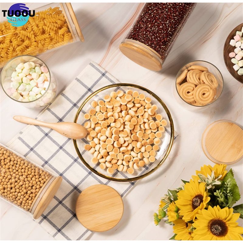 little dri smell proof bamboo and food storage glass rangement container set bottles spice mason jar with dispenser lid shop box