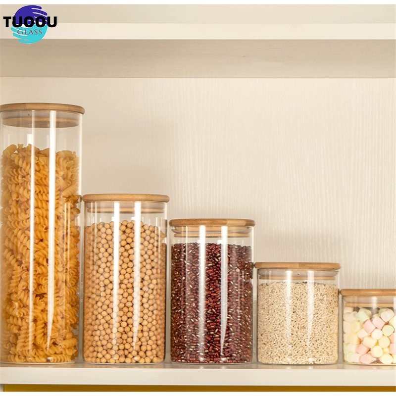 little dri smell proof bamboo and food storage glass rangement container set bottles spice mason jar with dispenser lid shop box