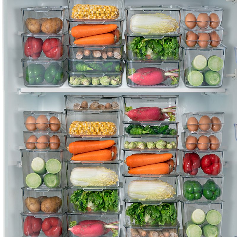 Refrigerator plastic food storage containers kitchen