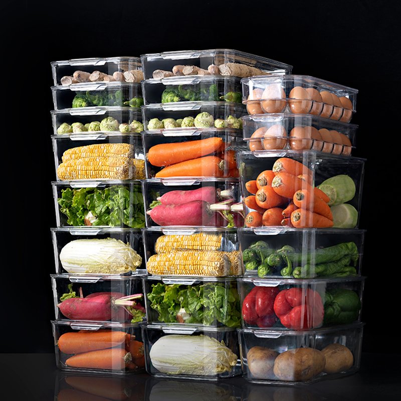 Refrigerator plastic food storage containers kitchen