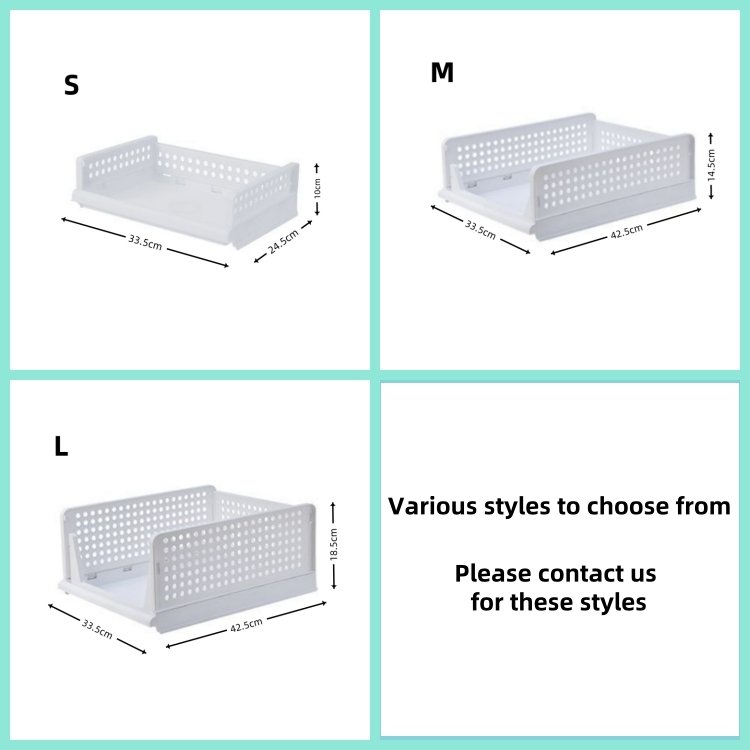 Hot Selling Foldable & Stackable Plastic Wardrobe Storage Bins Basket Drawer Type Closet Clothes Organizer for Bedroom