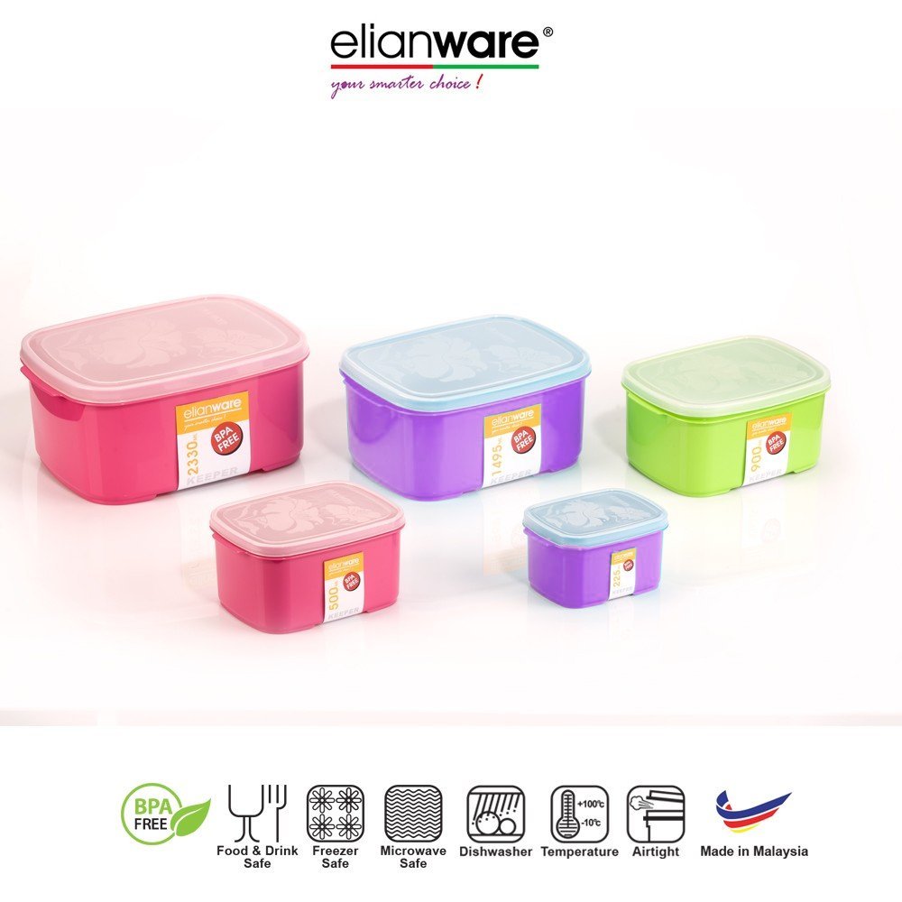 Elianware Various Capacity Food Safe Microwavable Food Storage Container Eco-friendly BPA Free Plastic (PP) Multi-Purpose Keeper
