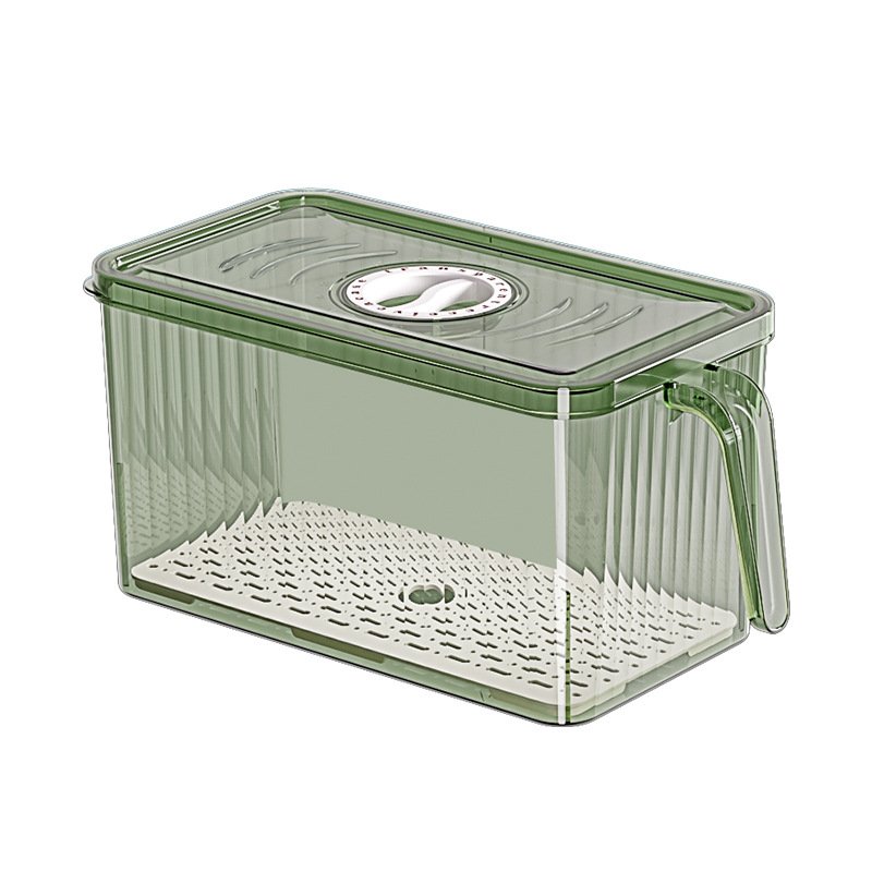 China Factory Promotion Transparent Refrigerator Drawer Storage Box Food Grade Handle Special Vegetables Storage Box