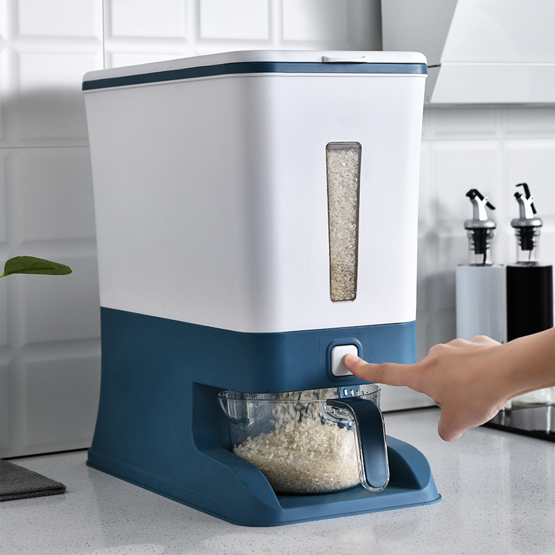 Hot Selling Multifunction PP Material Rice and Grain Dispenser Storage Box Cabinet Organizer Container