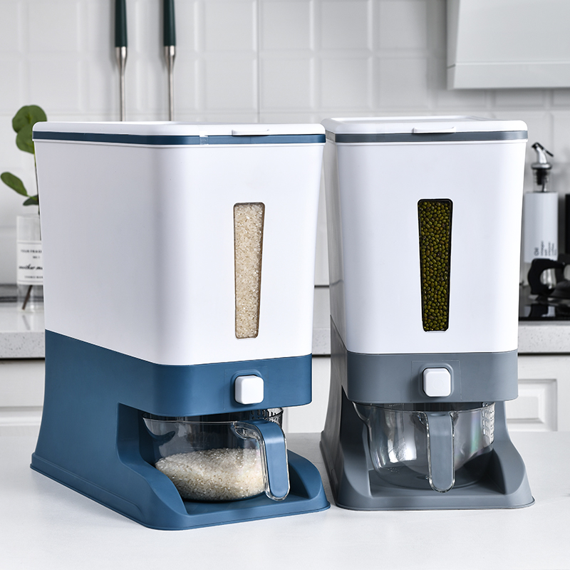Hot Selling Multifunction PP Material Rice and Grain Dispenser Storage Box Cabinet Organizer Container