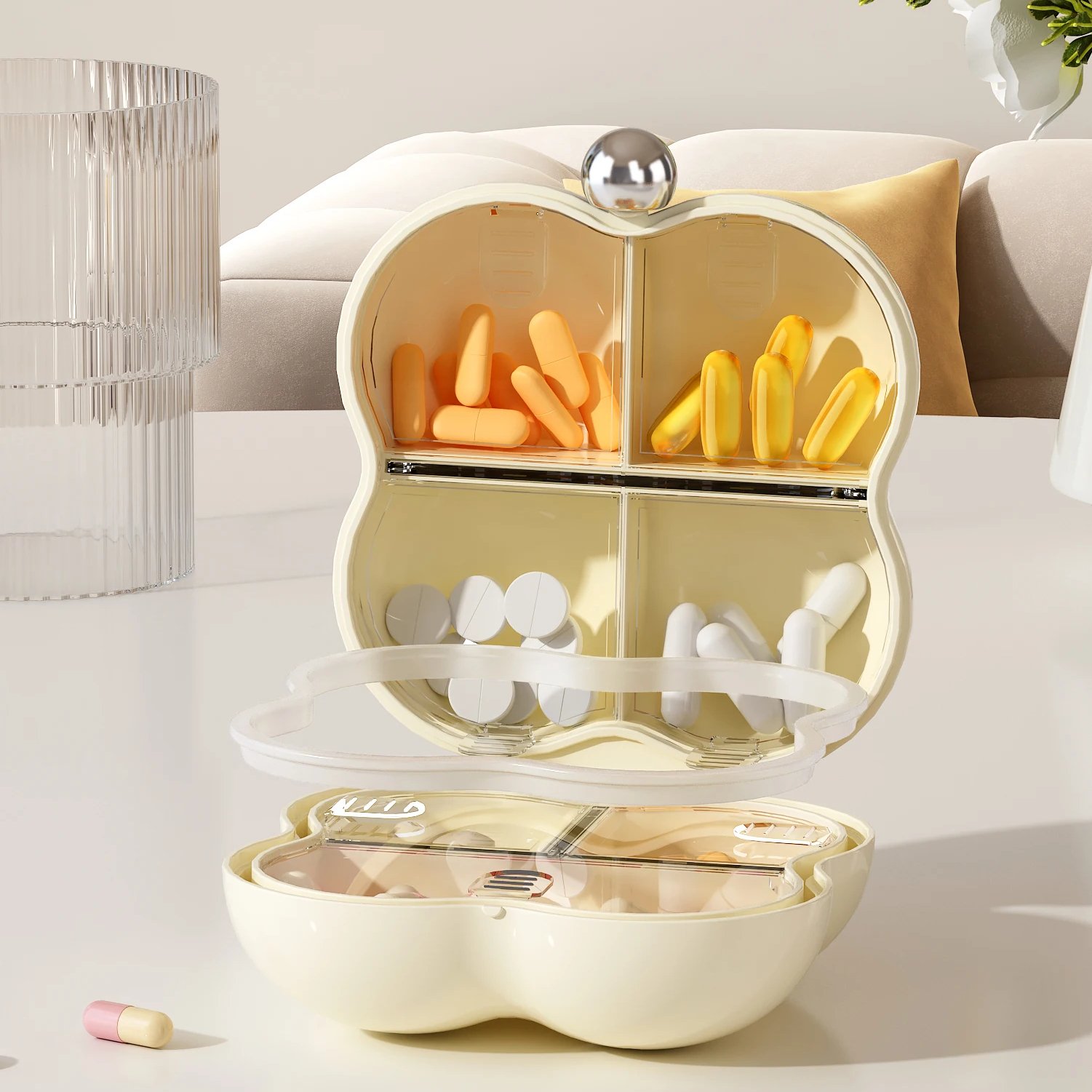 CY 24 Original Portable Travel Medicine Box Cotton Candy Styled Sealed Food Grade Multifunctional Small Storage Box