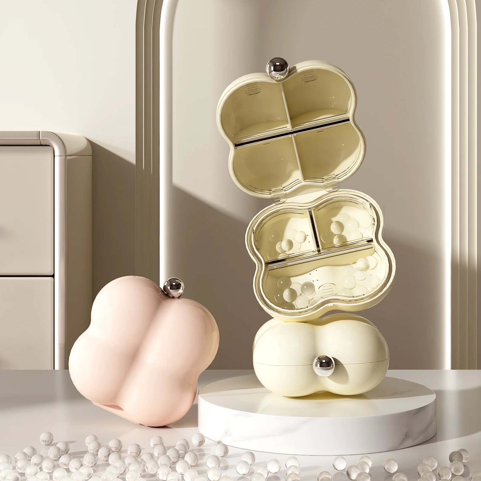 CY 24 Original Portable Travel Medicine Box Cotton Candy Styled Sealed Food Grade Multifunctional Small Storage Box