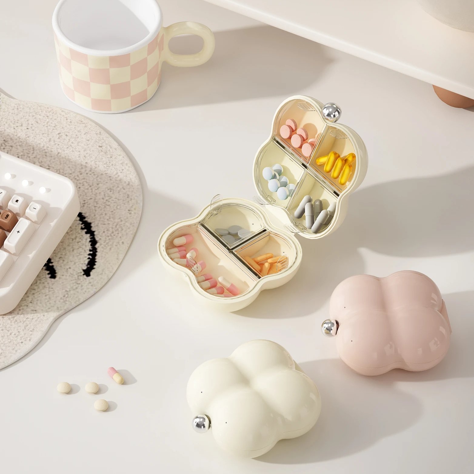 CY 24 Original Portable Travel Medicine Box Cotton Candy Styled Sealed Food Grade Multifunctional Small Storage Box