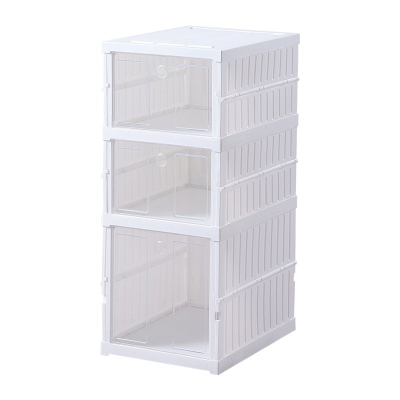 Easy assembly Plastic Stackable Shoe Organizer Case Fashionable Household Foldable Shoe Storage Box