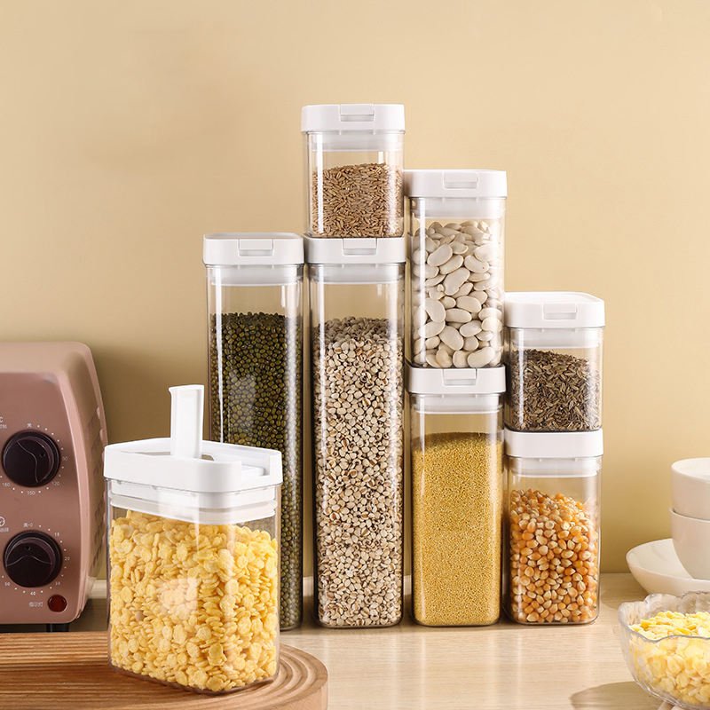Sealing Jar Kitchen Pet Transparent plastic fridge glass kitchen organizer Food Container Storage Plastic Containers For Food