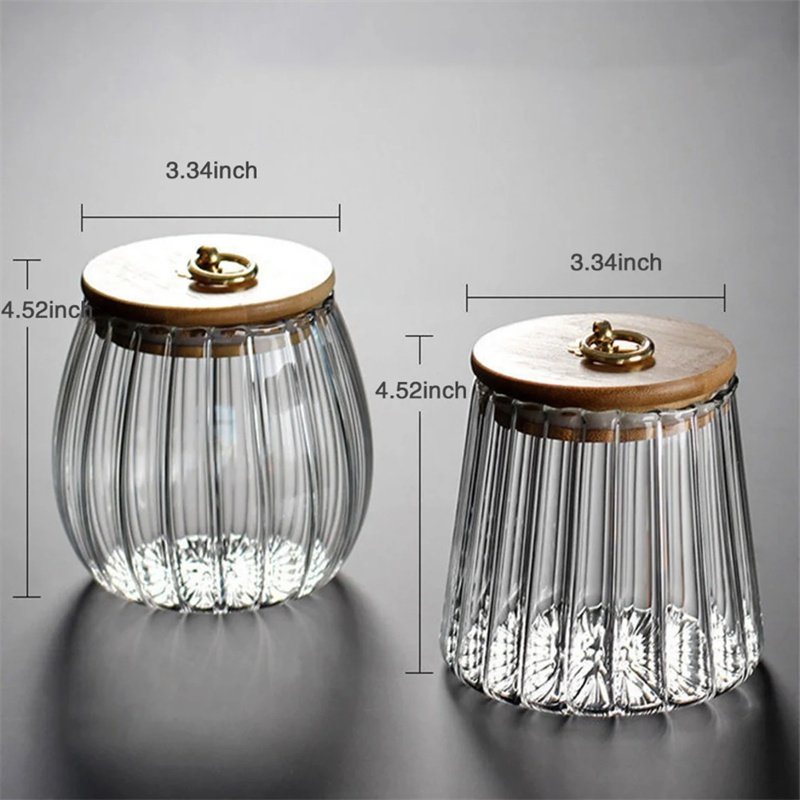 Canisters Bamboo Lids Food Storage Jar Use Glass Clear Glass Home food storage container box set kitchen accessories