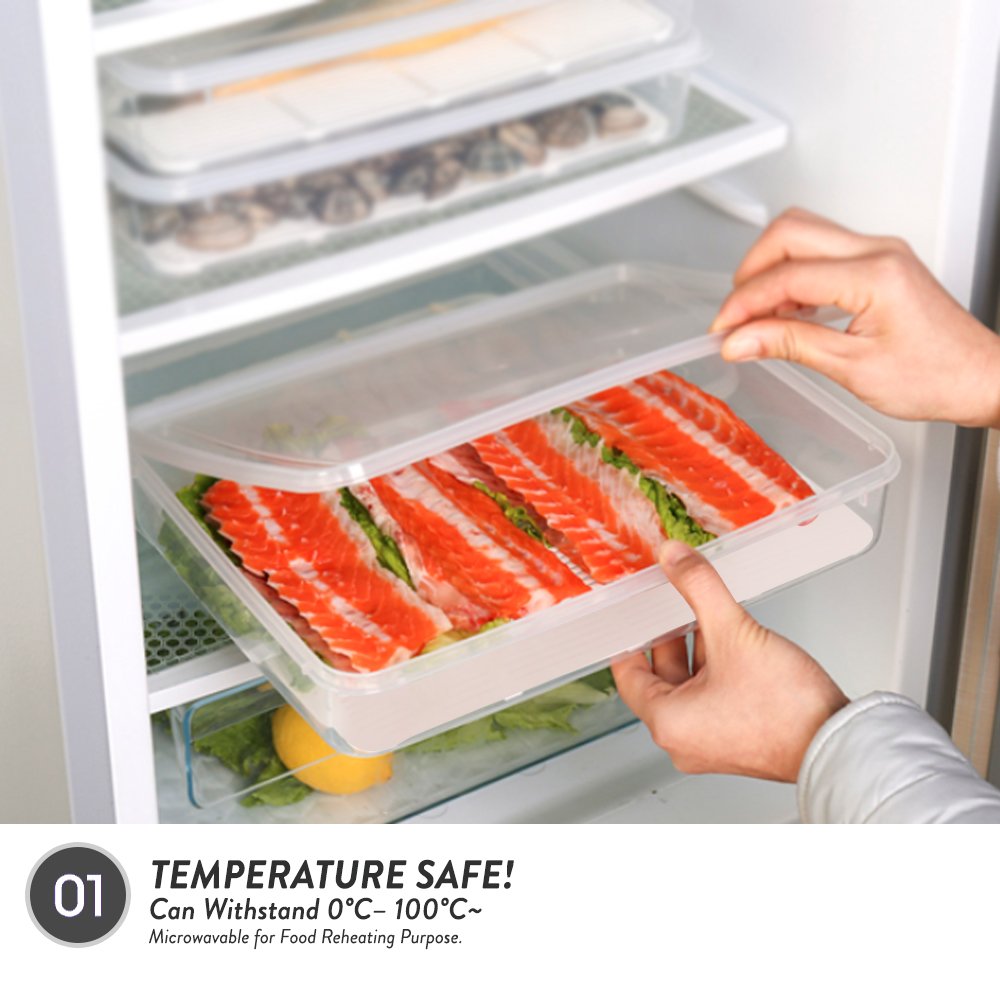 Elianware Plastic Transparent Multipurpose Refrigerator Fridge Container Storage Container With Lid