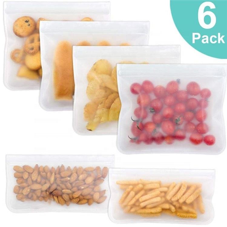 Customized Printing Food Storage Bag Peva Leakproof Food Bag Reusable Sandwich Bag Food Package Silicone CLASSIC Simple Round