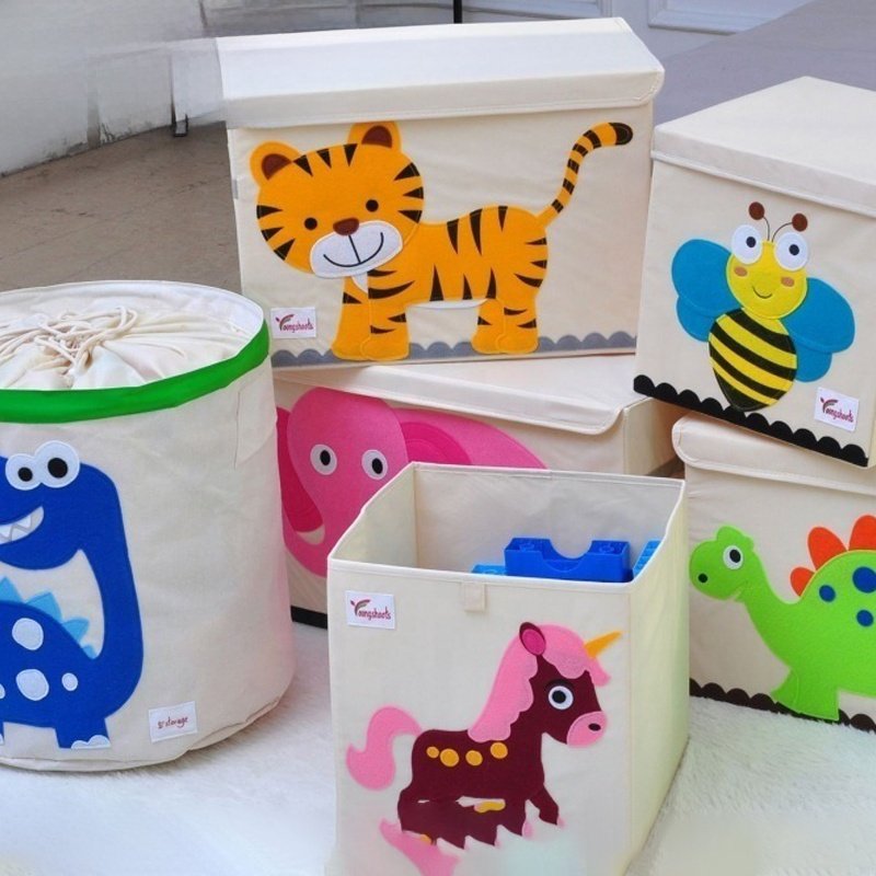 Cartoons Toys Dolls Organizer Storage clothes OrgOrganizer fabric Storage Box Laundry Basket For Toy Storage Organizer Boxes