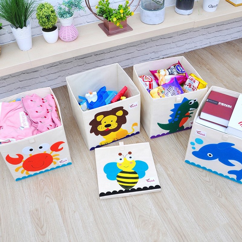 Cartoons Toys Dolls Organizer Storage clothes OrgOrganizer fabric Storage Box Laundry Basket For Toy Storage Organizer Boxes