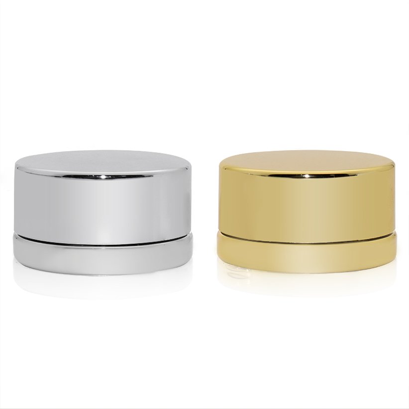 Wholesale custom logo 3ml 5ml 7ml 9ml electroplated clear round child proof safe concentrate glass jars with child resistant lid