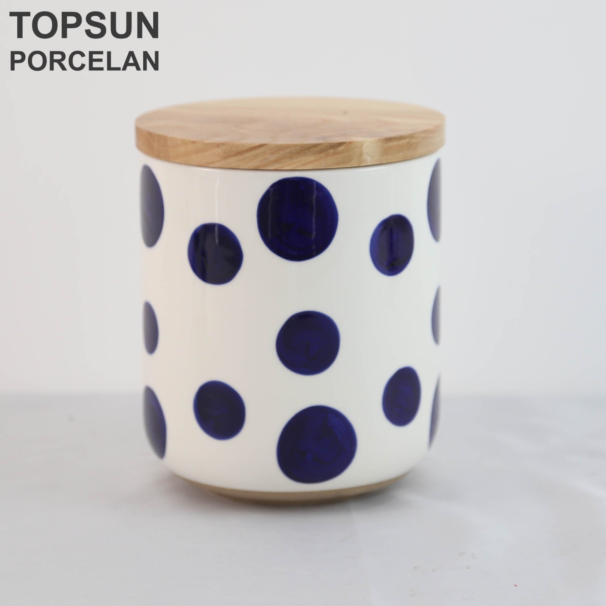 Custom Kitchen Food Storage Jar Dry Food Container Tea Coffee Jar Sugar Canister with Wood Lid