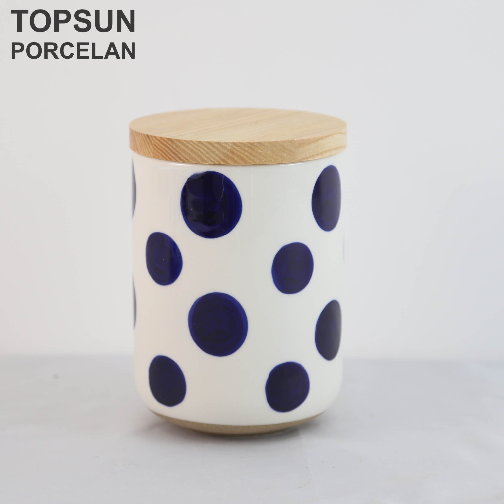 Custom Kitchen Food Storage Jar Dry Food Container Tea Coffee Jar Sugar Canister with Wood Lid