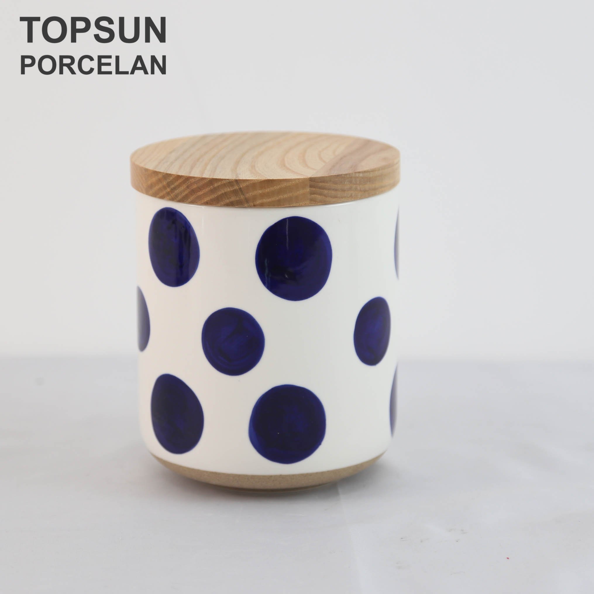 Custom Kitchen Food Storage Jar Dry Food Container Tea Coffee Jar Sugar Canister with Wood Lid