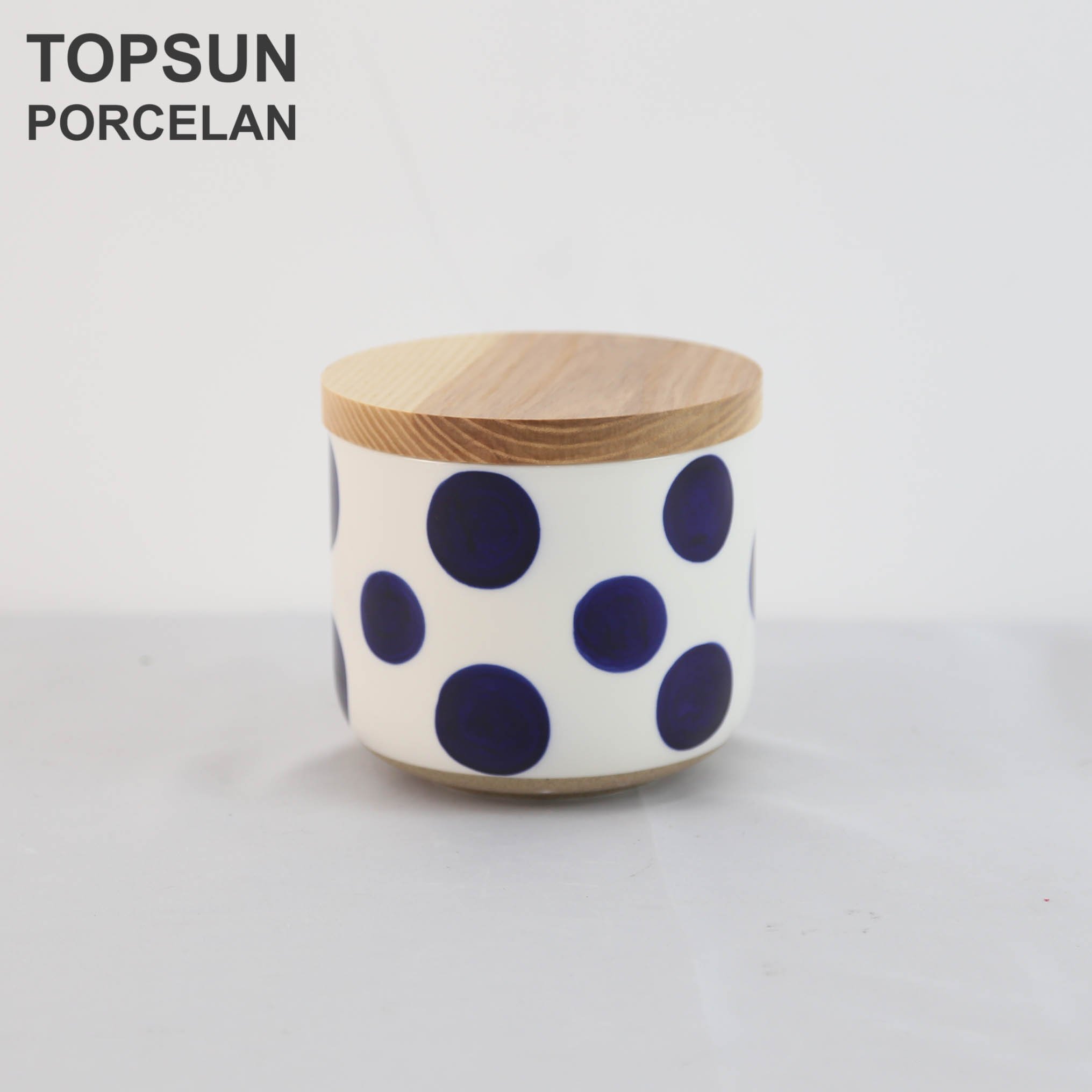 Custom Kitchen Food Storage Jar Dry Food Container Tea Coffee Jar Sugar Canister with Wood Lid