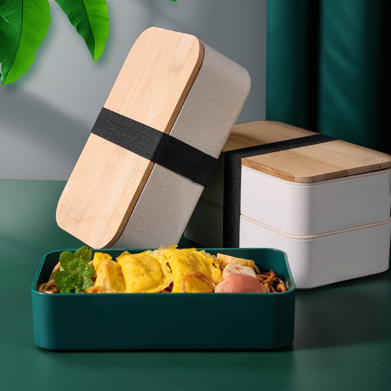 Janpan Style Eco-friendly Bamboo Lid Bento Box Lunch Boxes Bento Food Storage Container For Adults And Kids