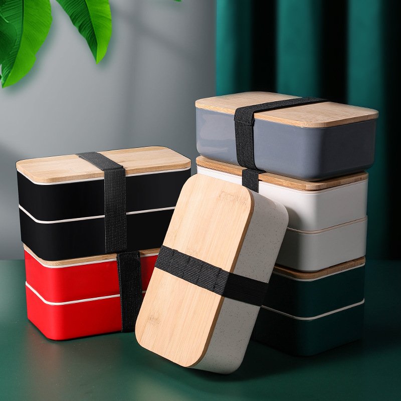 Janpan Style Eco-friendly Bamboo Lid Bento Box Lunch Boxes Bento Food Storage Container For Adults And Kids