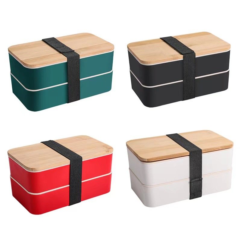 Janpan Style Eco-friendly Bamboo Lid Bento Box Lunch Boxes Bento Food Storage Container For Adults And Kids