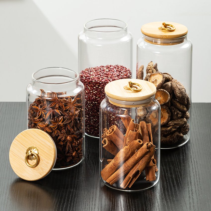 ODM/OEM High Borosilicate Airtight Glass Jar Kitchen Storage Kitchen Container Set Food Storage Jar With Lid