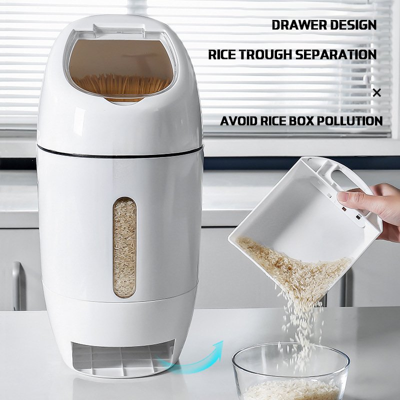 Home 10L Thicken Automatic Rice Dispenser Insect Moisture Proof Seal Cereal Container Storage Rice Box Rice Dispenser