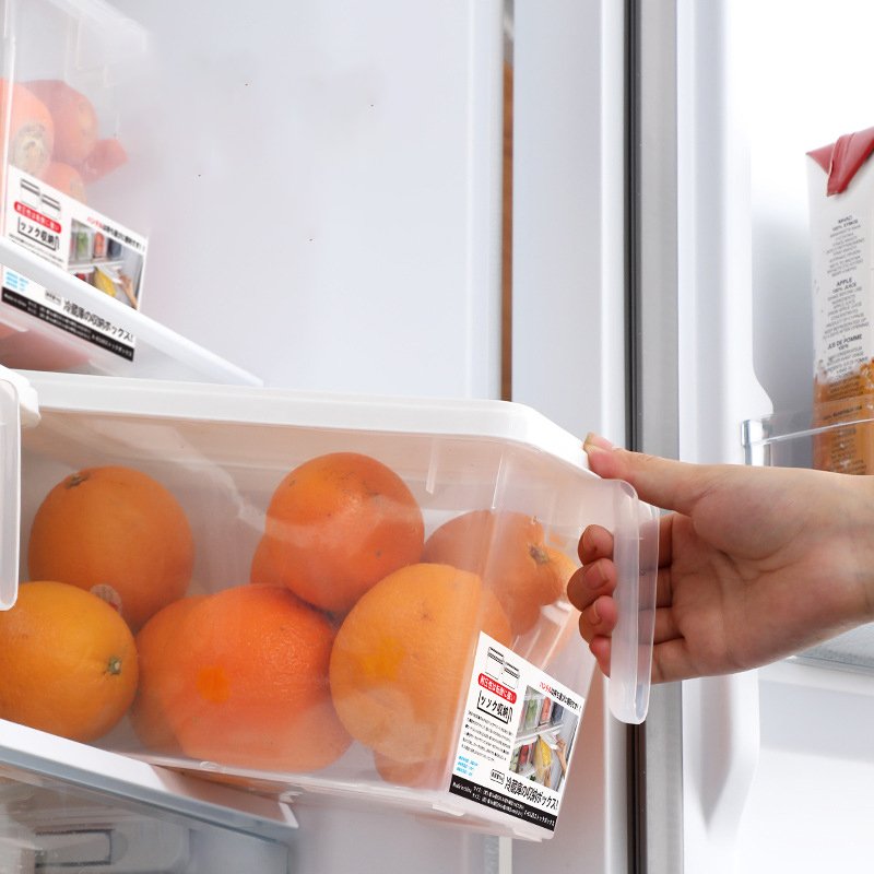 Kitchen Food Storage Box with Handle Moisture-proof Transparent Crisper Melon Fruit Plastic Sealed Food Storage Container Box