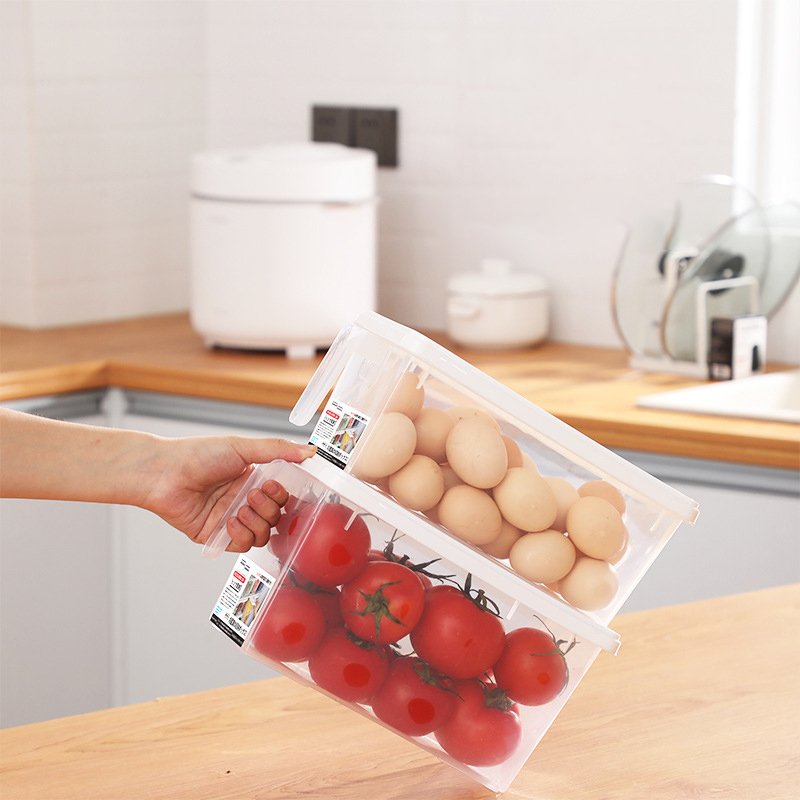 Kitchen Food Storage Box with Handle Moisture-proof Transparent Crisper Melon Fruit Plastic Sealed Food Storage Container Box