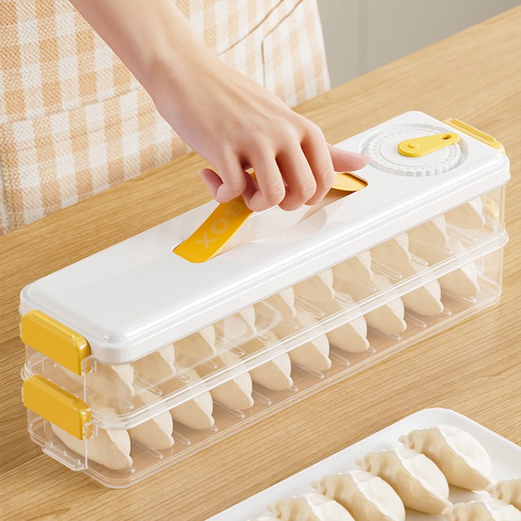 Narrow 1/2/3/4 tier multilayer kitchen household food grade freezer pastry dumpling box refrigerator storage box