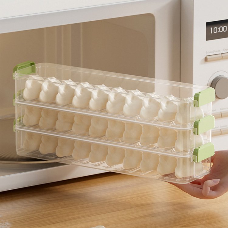 Narrow 1/2/3/4 tier multilayer kitchen household food grade freezer pastry dumpling box refrigerator storage box