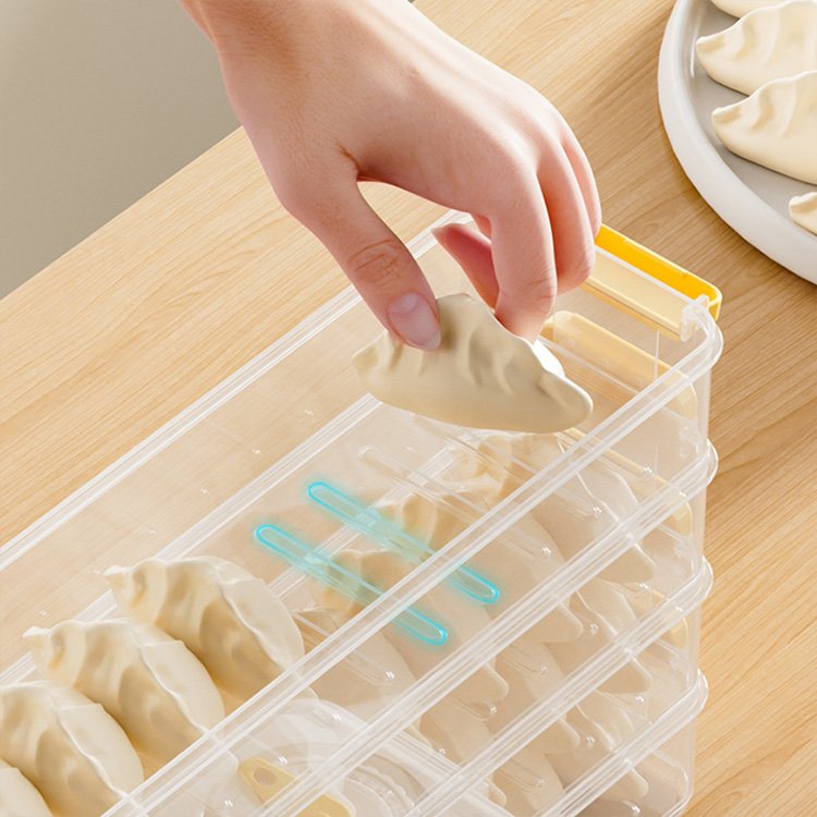 Narrow 1/2/3/4 tier multilayer kitchen household food grade freezer pastry dumpling box refrigerator storage box