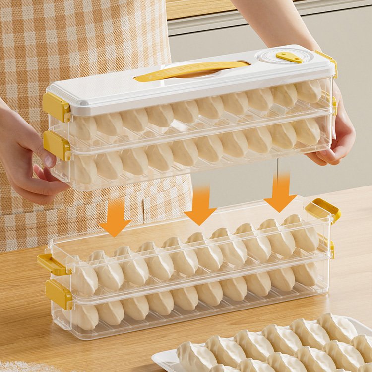 Narrow 1/2/3/4 tier multilayer kitchen household food grade freezer pastry dumpling box refrigerator storage box