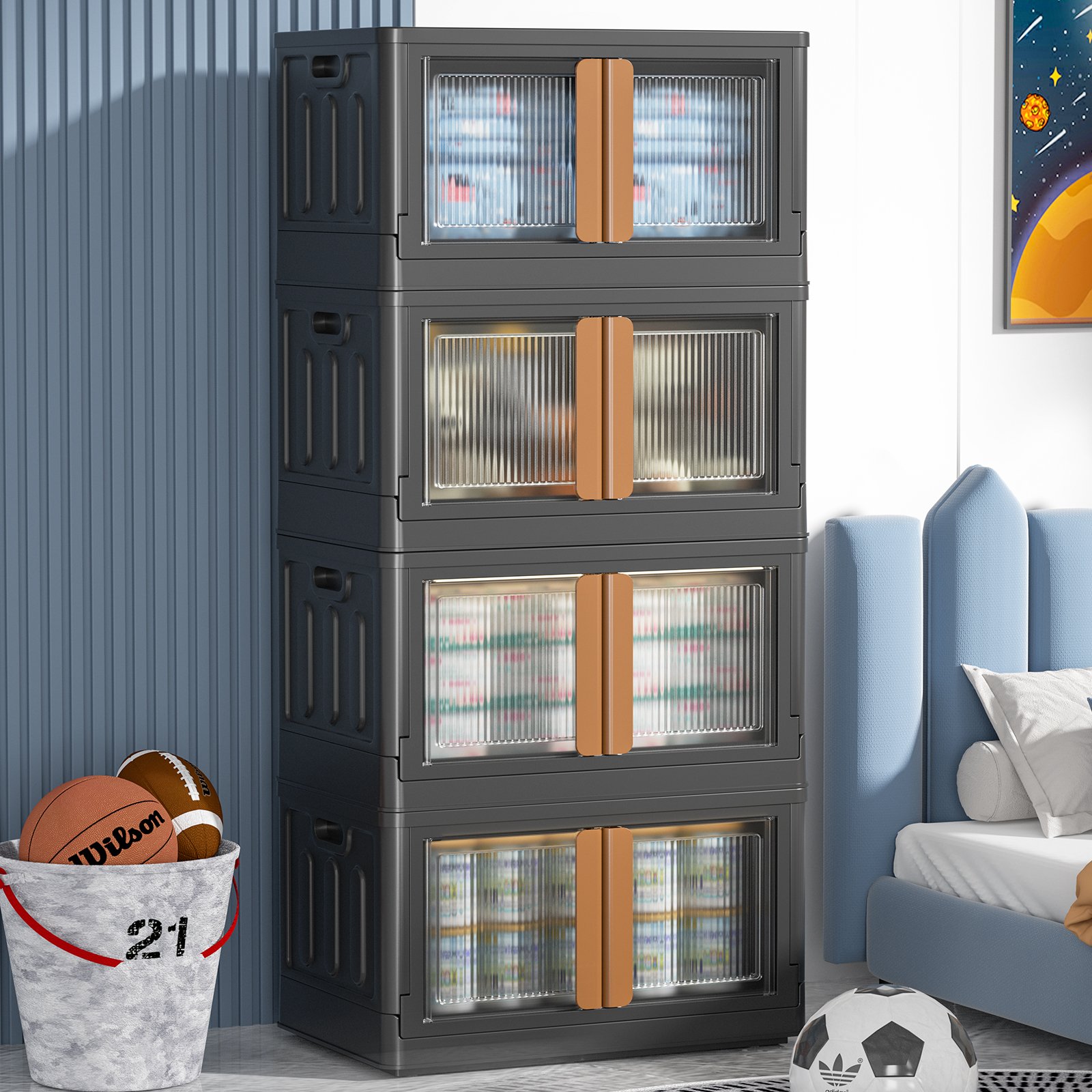 New Arrival Customize Large Collapsible Plastic Box Storage Bins Collapsible Storage Box