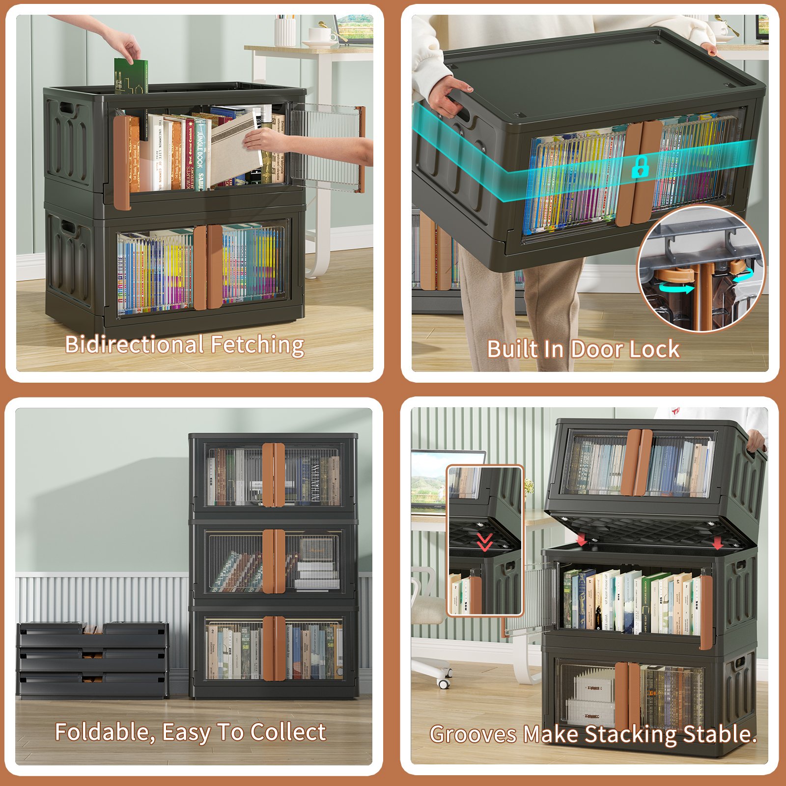 New Arrival Customize Large Collapsible Plastic Box Storage Bins Collapsible Storage Box